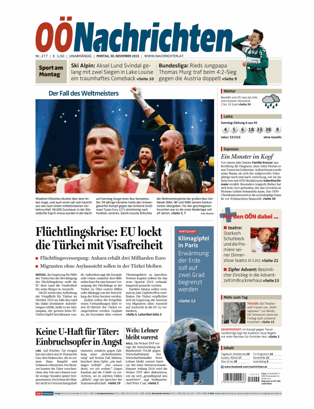 Tyson Fury feiert seinen Sieg über Wladimir Klitschko im Schwergewichtskampf.