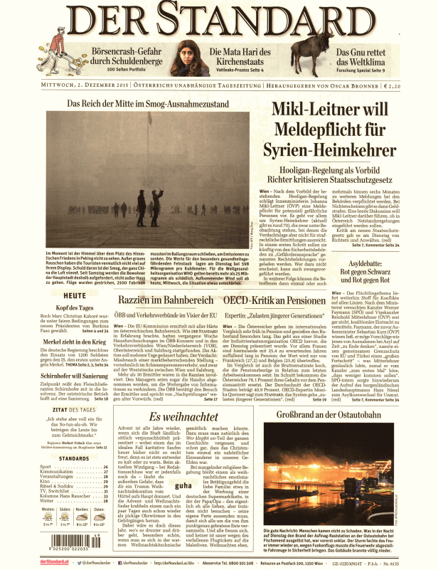 Titelseiten vom 02.12.2015