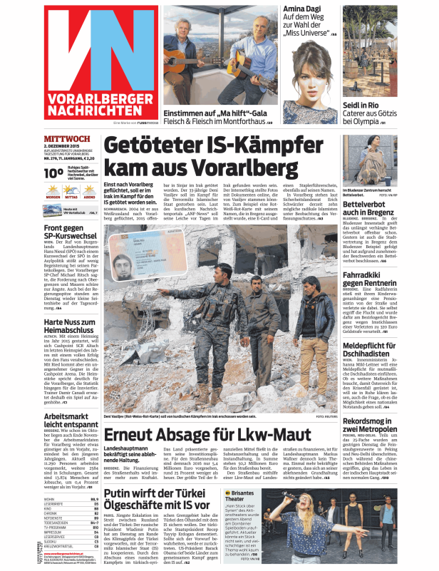 Titelseiten vom 02.12.2015