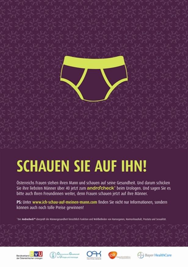 Eine Grafik wirbt für den „Androcheck“ zur Männergesundheit.