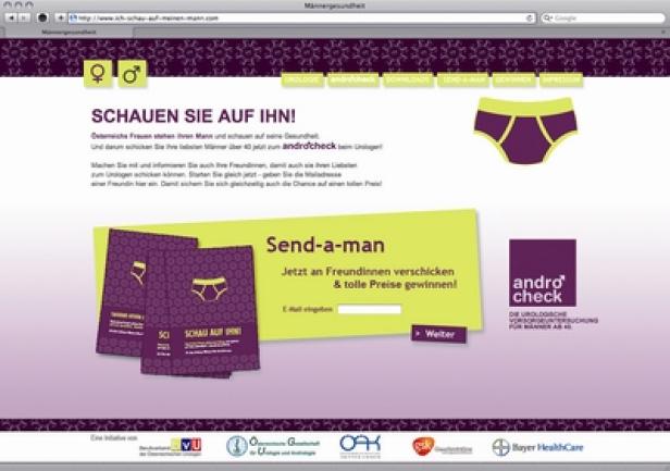 Ein Screenshot der Website „Ich schau auf meinen Mann“ mit Informationen zu Androcheck.
