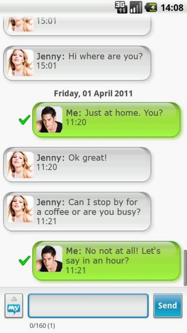 Ein Screenshot einer Chat-Konversation auf einem Smartphone.