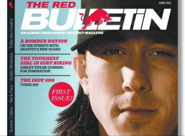 Das Cover des „Red Bulletin“ Magazins mit einem Mann mit Kappe im Juni 2011.