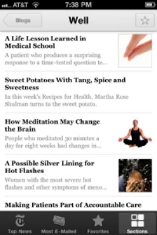 Ein Screenshot der „Well“-Sektion der New York Times auf einem iPhone.