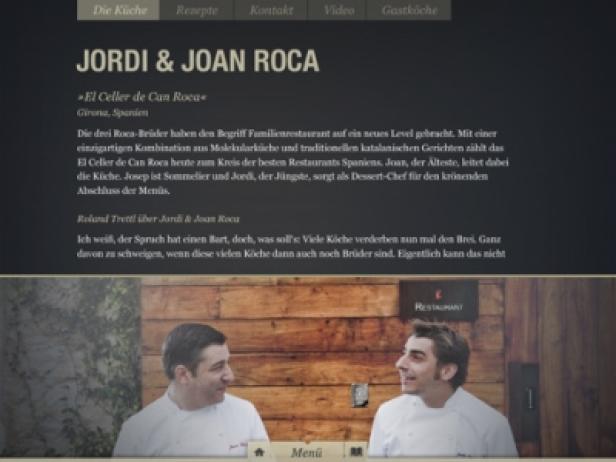 Die Köche Jordi und Joan Roca vor dem Restaurant „El Celler de Can Roca“ in Girona, Spanien.