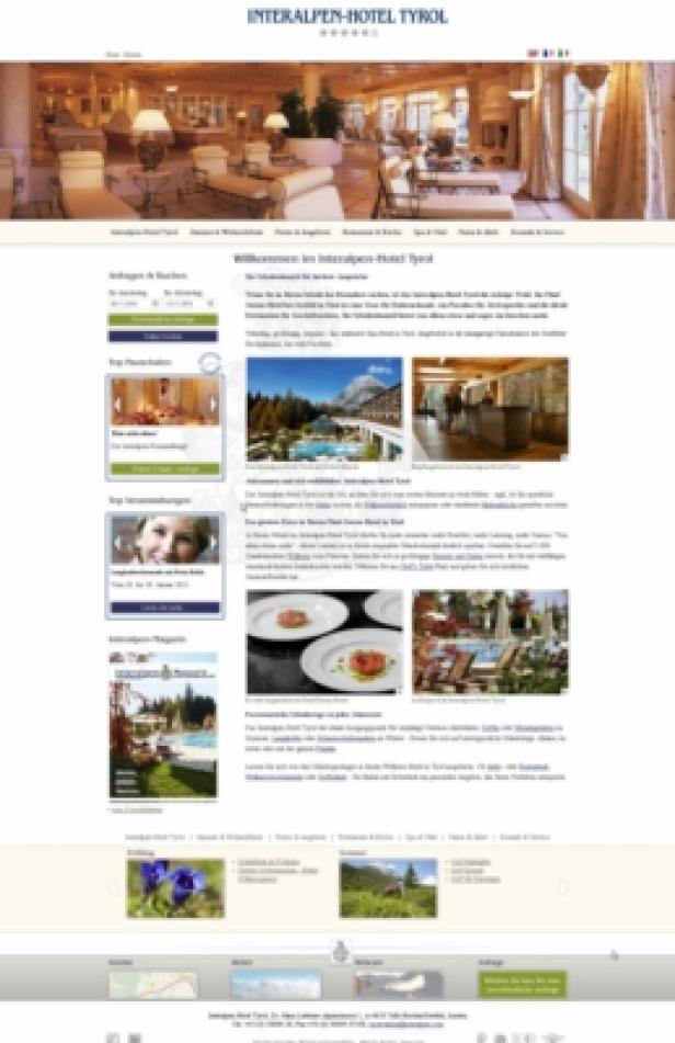 Interalpen.com/ncm.at Die Webseite des Interalpen-Hotel Tyrol mit verschiedenen Angeboten und Impressionen.