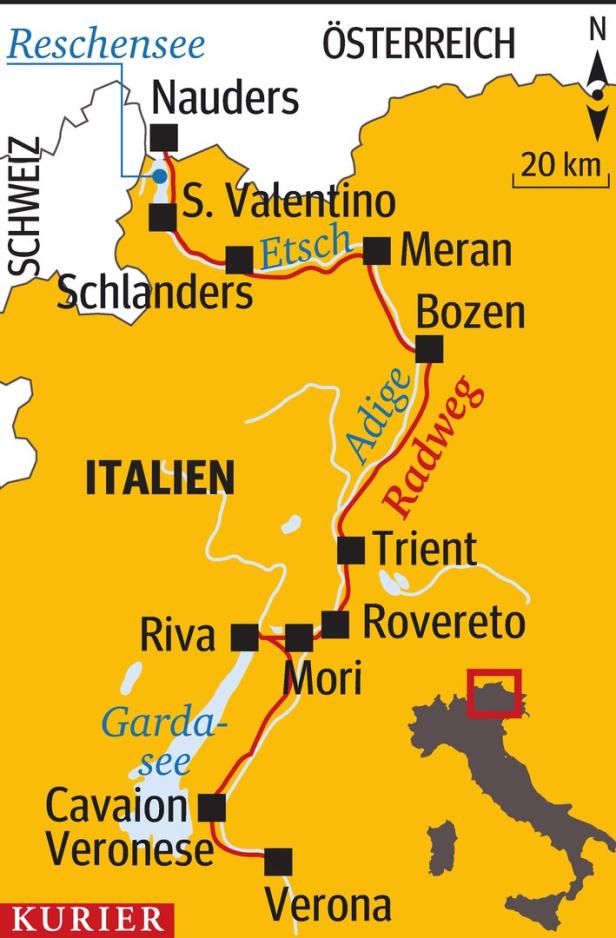 Radtour: Von Tirol in die Arena von Verona