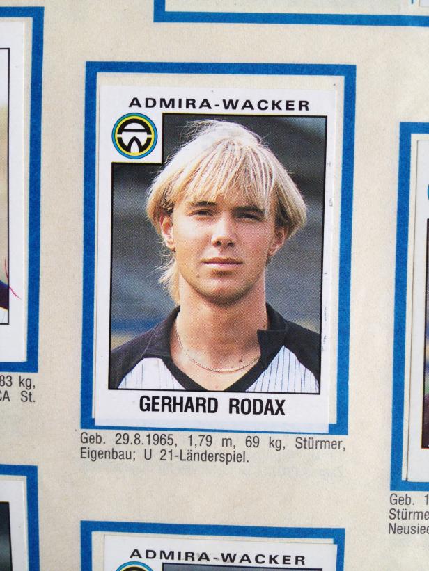 Ein Porträt des Fußballspielers Gerhard Rodax von Admira-Wacker.