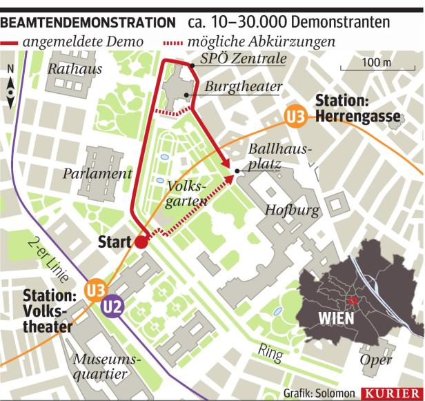 Beamten-Demo: In Wien droht Stauchaos