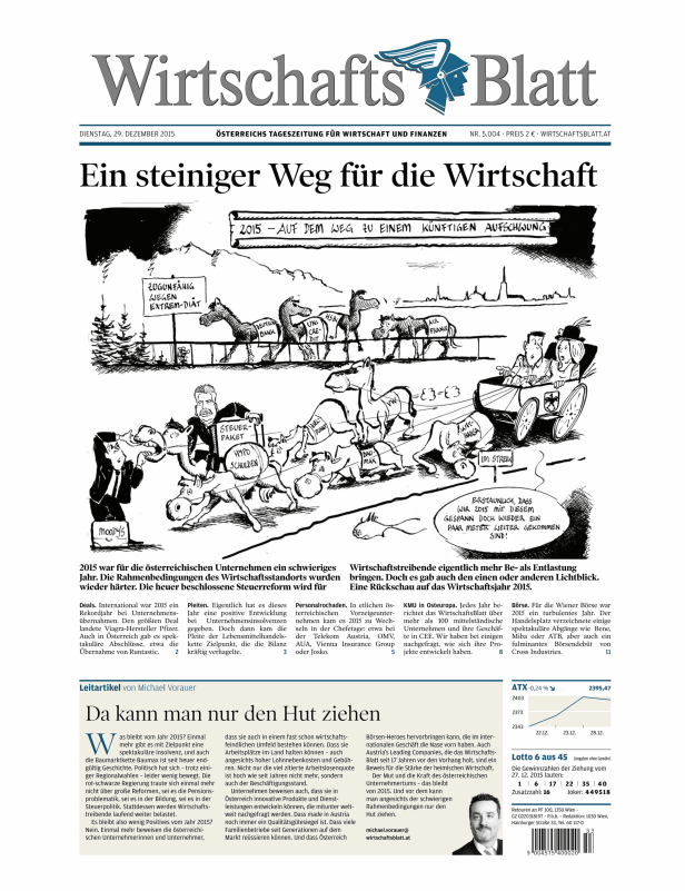 Titelseiten vom 29.12.2015