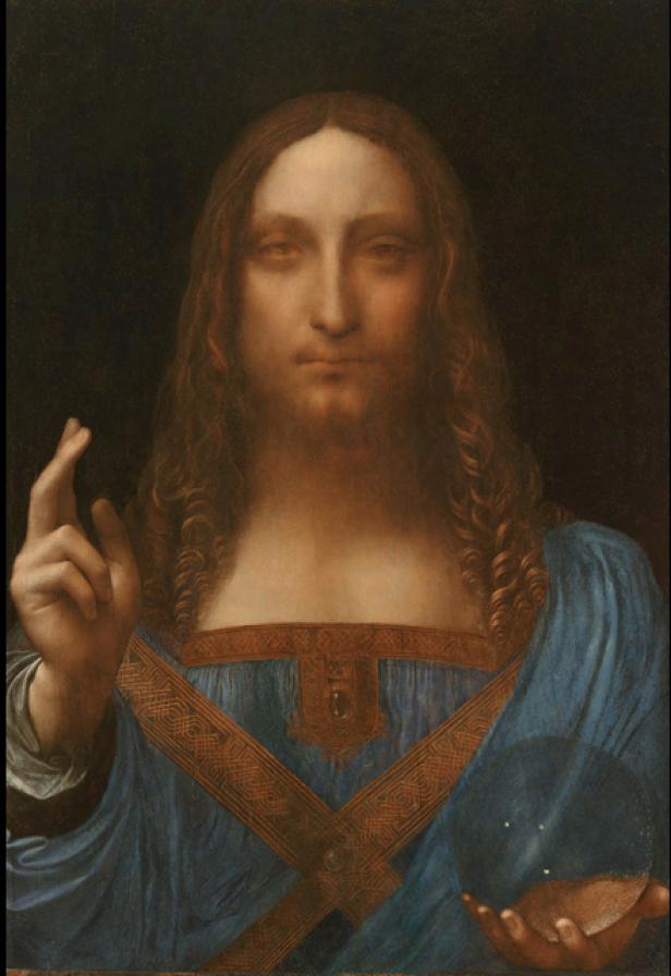Das Gemälde „Salvator Mundi“ von Leonardo da Vinci zeigt Jesus mit einer Kristallkugel.