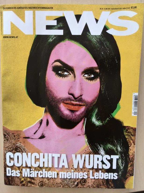 Das Cover des Nachrichtenmagazins „News“ mit einem Porträt von Conchita Wurst.