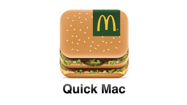 Ein quadratisches App-Symbol in Form eines Big Mac mit dem McDonald's-Logo.