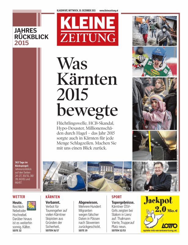 Titelseiten vom 30.12.2015