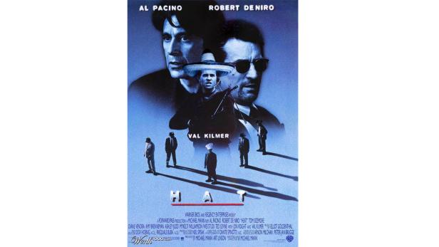 Das Filmplakat für „Heat“ mit Al Pacino, Robert De Niro und Val Kilmer.