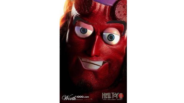 Nahaufnahme des animierten Hellboy aus „Hellboy II: Die goldene Armee“.