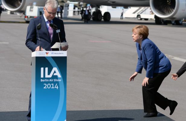 Angela Merkel auf der ILA Berlin Air Show 2014.