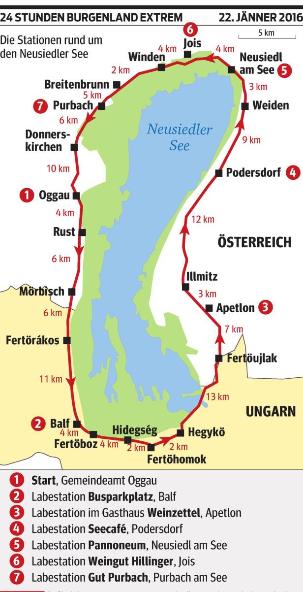 Neusiedlersee: 120 Kilometer in 24 Stunden
