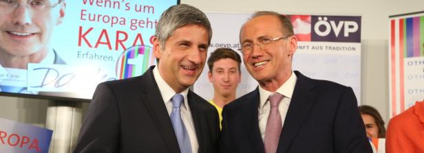 Michael Spindelegger und Othmar Karas bei einer Veranstaltung der ÖVP.