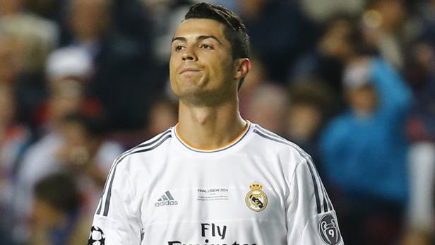 Cristiano Ronaldo im Trikot von Real Madrid, Finale Lissabon 2014.