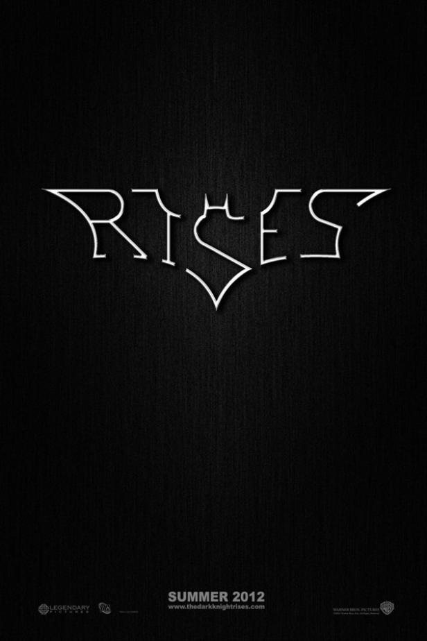Das stilisierte Logo „Rises“ für den Film „The Dark Knight Rises“.