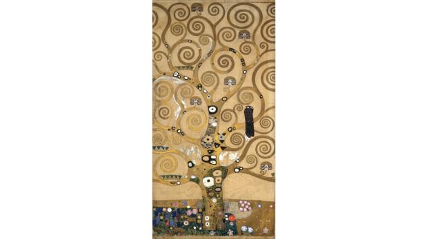 Gustav Klimts „Der Lebensbaum“ zeigt einen stilisierten Baum mit goldenen Spiralen und ornamentalen Details.