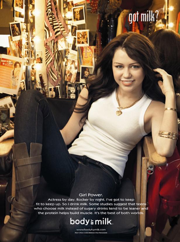 Miley Cyrus posiert für eine „Got Milk“-Kampagne.