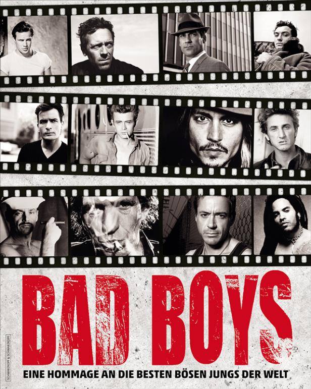 Das Cover von „Bad Boys: Eine Hommage an die besten bösen Jungs der Welt“ zeigt Porträts verschiedener Schauspieler.