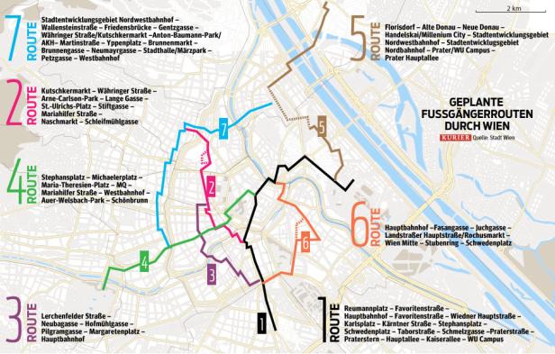 Wien baut neues Fußgängerleitsystem