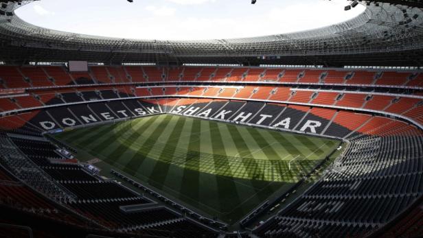 Das Innere der Donbass Arena, dem Stadion von Schachtar Donezk.