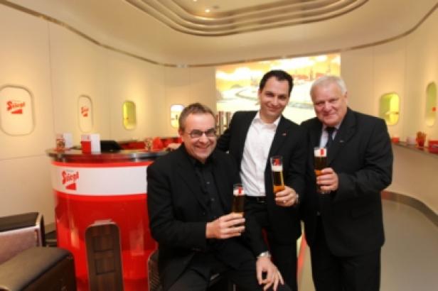 Gerald Kiska, Thorsten Pedit (Marketingleiter Stiegl) und Karl Bohl (Airport Salzburg) (c: kiska)