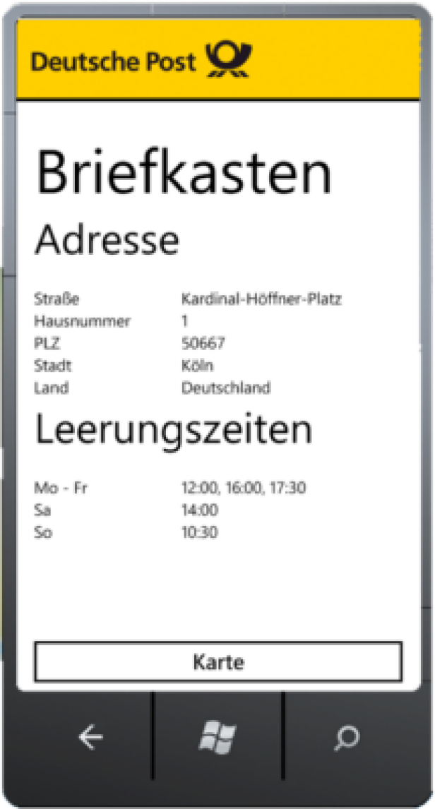 Deutsche Post AG/Windows 7 App/Yoc