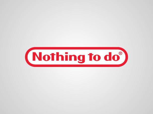 Das rote Logo „Nothing to do“ auf einem hellgrauen Hintergrund.