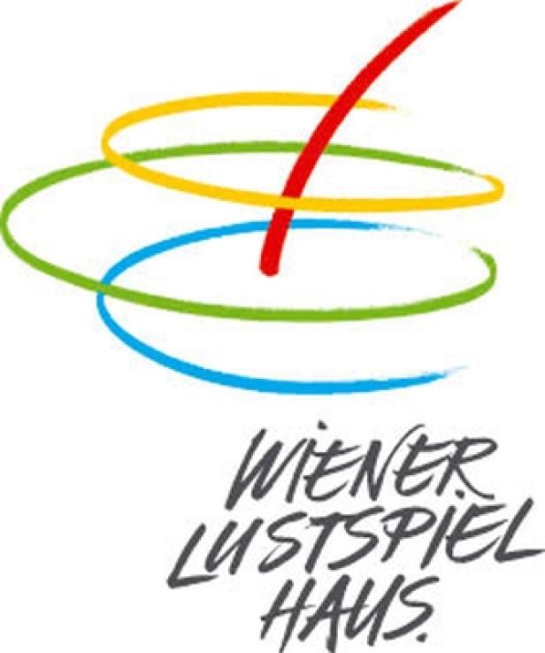 Das Logo des Wiener Lustspielhauses mit bunten, kreisenden Linien.