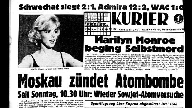 Wie der KURIER über Marilyns Tod berichtete