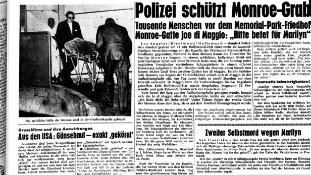 Wie der KURIER über Marilyns Tod berichtete