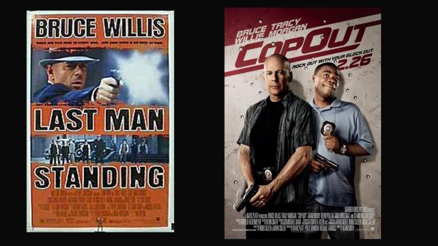 Die Filmplakate von „Last Man Standing“ und „Cop Out“ mit Bruce Willis.