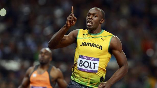 Usain Bolt jubelt bei den Olympischen Spielen in London 2012.