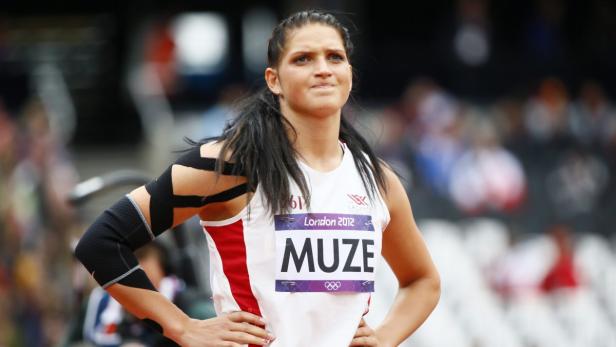 Die lettische Speerwerferin Madara Palameika-Muze bei den Olympischen Spielen 2012 in London.