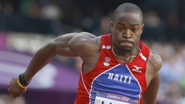Ein haitianischer Sprinter bei den Olympischen Spielen 2012 in London.