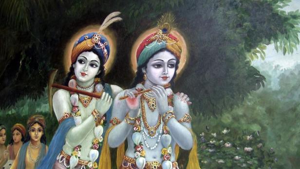 Gratis essen & Krishna besuchen