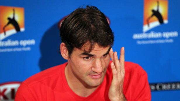 Roger Federer bei einer Pressekonferenz der Australian Open.