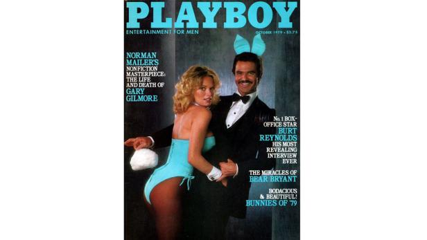 Das Cover des Playboy Magazins von Oktober 1979 mit Burt Reynolds und einem Playboy Bunny.