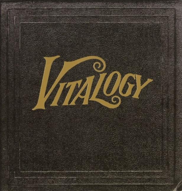 Das Album „Vitalogy“ von Pearl Jam auf einem schwarzen Hintergrund.