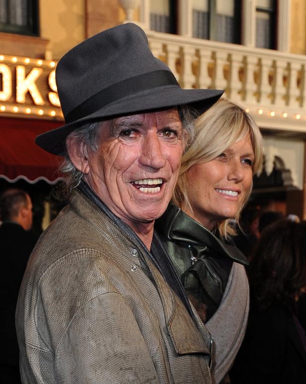Keith Richards mit Patti Hansen bei einer Veranstaltung.