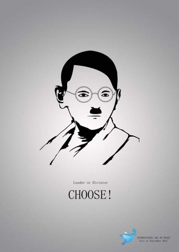 Welttag des Friedens: Hitler neben Gandhi