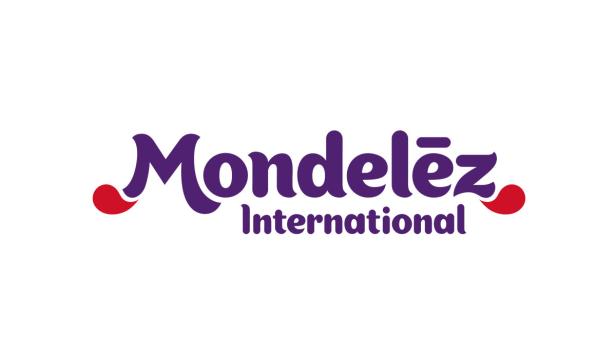 Das Logo von Mondelēz International auf einem weißen Hintergrund.