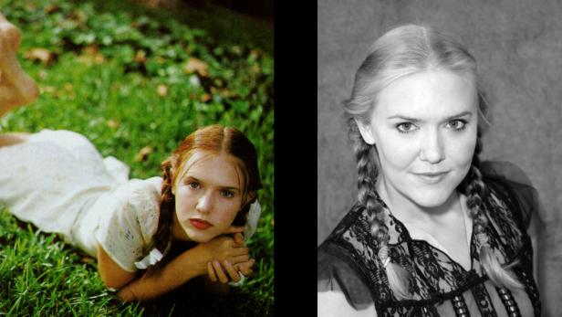 Ein geteiltes Bild: links eine junge Frau im Gras, rechts ein Schwarz-Weiß-Porträt einer Frau mit Zöpfen.