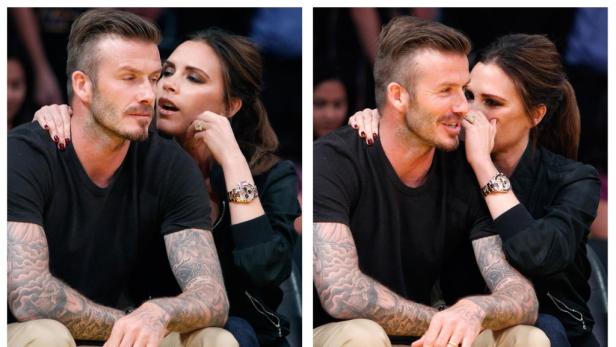 Beckhams und andere Stars beim Basketball