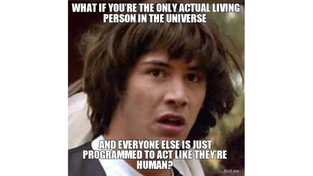 Ein Gesichtsausdruck von Keanu Reeves, der Verwirrung oder Ungläubigkeit zeigt.